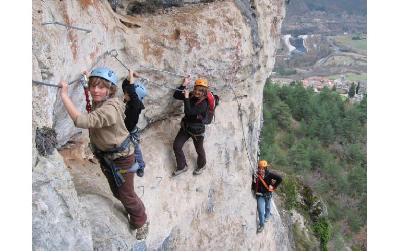 Escalade, Via ferrata, Spéléologie Journée Via-ferrata de Liaucous et parcours dans les arbres