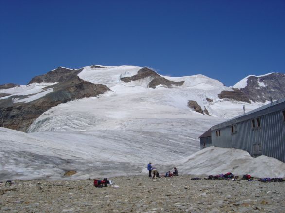 Le refuge Sella, Castore et l'arrête du Lyskamm