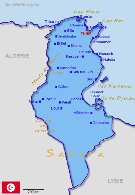 carte de la Tunisie