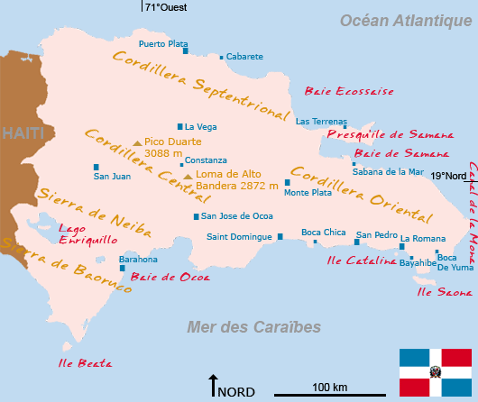 Carte de la Rpublique Dominicaine